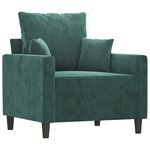 vidaXL Ensemble de canapés 4 Pièces avec coussins Vert foncé Velours