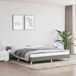 vidaXL Cadre de lit sans matelas gris foncé 160x200 cm tissu