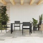 vidaXL Ensemble à manger de jardin 5 Pièces noir résine tressée et acier