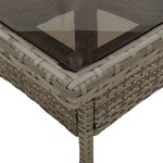 vidaXL Ensemble à manger de jardin et coussins 3 Pièces gris rotin verre