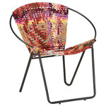 vidaXL Chaise ronde Chindi Multicolore Tissu
