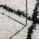 vidaXL Tapis shaggy à poils longs moderne crème et noir Ø 120 cm
