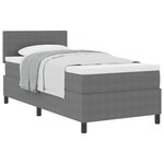 vidaXL Lit à ressorts avec matelas Gris 100x200 cm Tissu en velours côtelé