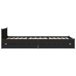 vidaXL Cadre de lit avec tiroirs noir 100x200 cm bois d'ingénierie