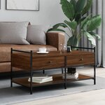 vidaXL Table basse chêne marron 99x50x50 cm bois d'ingénierie