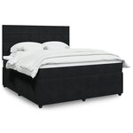 vidaXL Sommier à lattes de lit avec matelas Noir 180x200 cm Velours