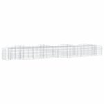 vidaXL Lit surélevé à gabions arqué 400x50x50 cm Fer galvanisé