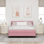 Lit Box Spring avec Matelas Rose 140x200 cm Velours