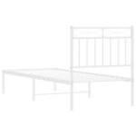 vidaXL Cadre de lit métal sans matelas avec tête de lit blanc 75x190cm