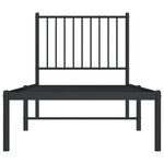 vidaXL Cadre de lit métal sans matelas avec tête de lit noir 80x200 cm