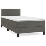 vidaXL Sommier à lattes de lit et matelas Gris foncé 80x200 cm Velours