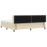 Lit à ressort vidaXL avec matelas Crème 200x200 cm Tissu