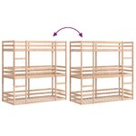 vidaXL Lit superposé triple sans matelas 80x200 cm bois de pin massif