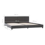 vidaXL Cadre de lit Gris Similicuir 180x200 cm