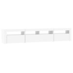 vidaXL Meuble TV avec lumières LED Blanc 210x35x40 cm