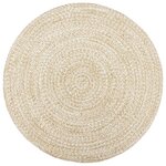 vidaXL Tapis fait à la main Jute Blanc et marron 180 cm