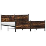 vidaXL Cadre de lit en métal sans matelas chêne fumé 200x200 cm