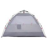 vidaXL Tente de plage 2 personnes gris libération rapide imperméable