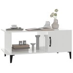 vidaXL Table basse Blanc brillant 90x50x40 cm Bois d'ingénierie