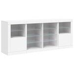 vidaXL Buffet avec lumières LED blanc 163x37x67 cm