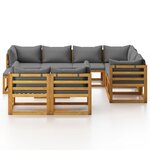 Salon de jardin meuble d'extérieur ensemble de mobilier 10 pièces avec coussin bois d'acacia solide 02_0014961