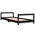 vidaXL Cadre de lit pour enfants noir 80x200 cm bois de pin massif