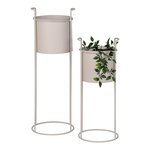Lot de 2 supports de fleurs en acier sable