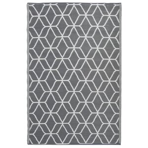 Esschert Design Tapis d'extérieur 180x121 cm Gris et blanc OC25
