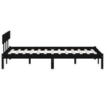 vidaXL Cadre de lit sans matelas noir bois massif