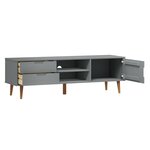 vidaXL Meuble TV MOLDE Gris 158x40x49 cm Bois de pin massif