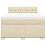 vidaXL Sommier à lattes de lit avec matelas Crème 140x200 cm Tissu