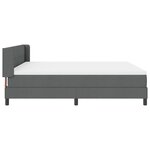Lit Box Spring vidaXL avec Matelas Gris Foncé 180x200 cm Tissu