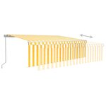 vidaXL Auvent rétractable manuel avec store 5x3 m Jaune et blanc