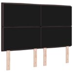 vidaXL Tête de Lit Design Lignes Marron Foncé 160 cm Tissu