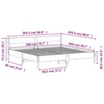 vidaXL Cadre de lit sans matelas 200x200 cm bois massif de pin