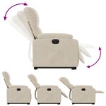 vidaXL Fauteuil inclinable électrique beige tissu microfibre