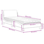 vidaXL Lit avec matelas bleu 90x190 cm velours