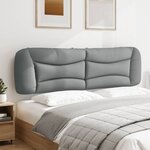 vidaXL Coussin de tête de lit gris clair 180 cm tissu