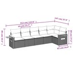 vidaXL Salon de jardin avec coussins 6 Pièces beige résine tressée