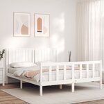 vidaXL Cadre de lit sans matelas blanc 160x200 cm bois de pin massif