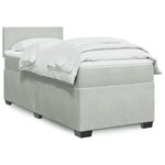vidaXL Sommier à lattes de lit et matelas Gris clair 100x200cm Velours