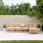 vidaXL Salon de jardin 5 Pièces avec coussins Bois de pin massif