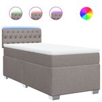 vidaXL Sommier à lattes de lit avec matelas Taupe 90x190 cm Tissu