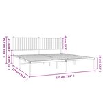 vidaXL Cadre de lit métal sans matelas avec tête de lit noir 183x213cm