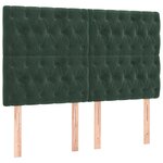 vidaXL Tête de lit à LED Vert foncé 160x7x118/128 cm Velours