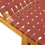 vidaXL Chaises longues lot de 2 rouge bois d'acacia solide et tissu