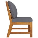 vidaXL Salon de jardin 3Pièces et coussin gris foncé Bois d'acacia solide