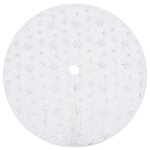 vidaXL Jupe de sapin de Noël de luxe Blanc 122 cm Fausse fourrure