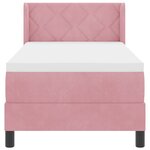 lit à ressort vidaXL avec matelas rose 80x200 cm en velours
