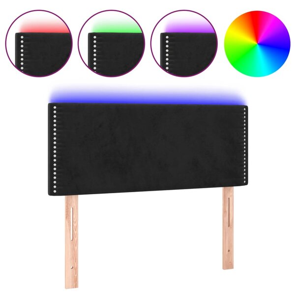 vidaXL Tête de lit à LED Noir 90x5x78/88 cm Velours